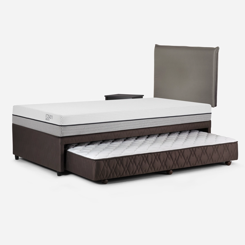 DIVÁN ROSEN CAMA PRATTA 1.5 PLAZAS MADERA GRIS + MUEBLES MAURICE - 4