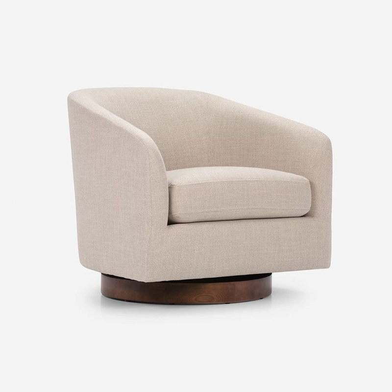 POLTRONA ROSEN LIBRE DISPOSICIÓN BEIGE GIRATORIA BOURTON TELA - 1
