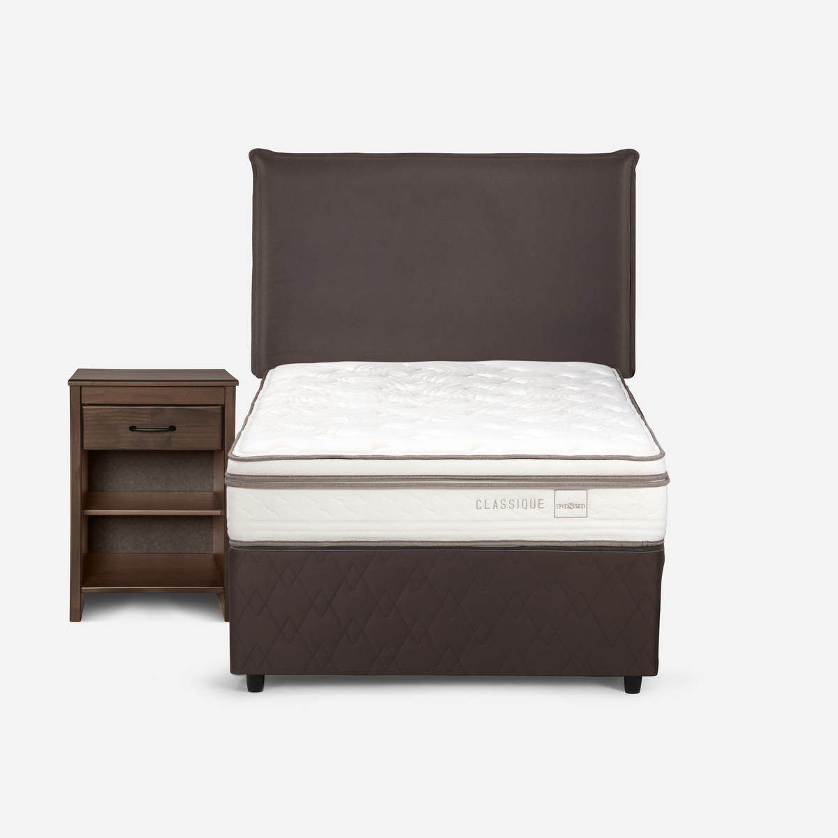 DIVAN CAMA CLASSIQUE+ 1,5 PLAZAS + MUEBLES MAURICE CHOCOLATE - 2
