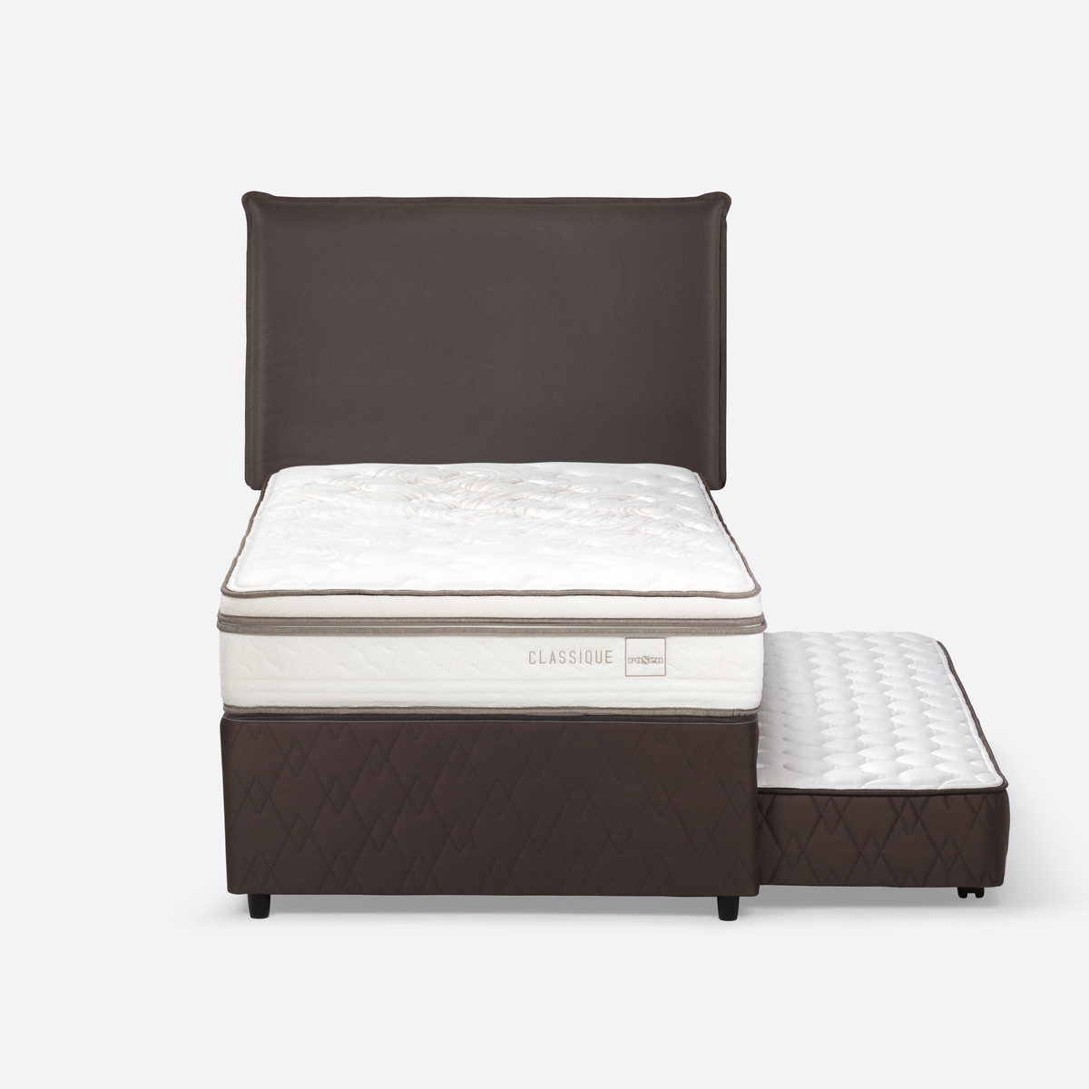 DIVAN CAMA CLASSIQUE+ 1,5 PLAZAS +RESPALDO MAURICE CHOCOLATE - 1