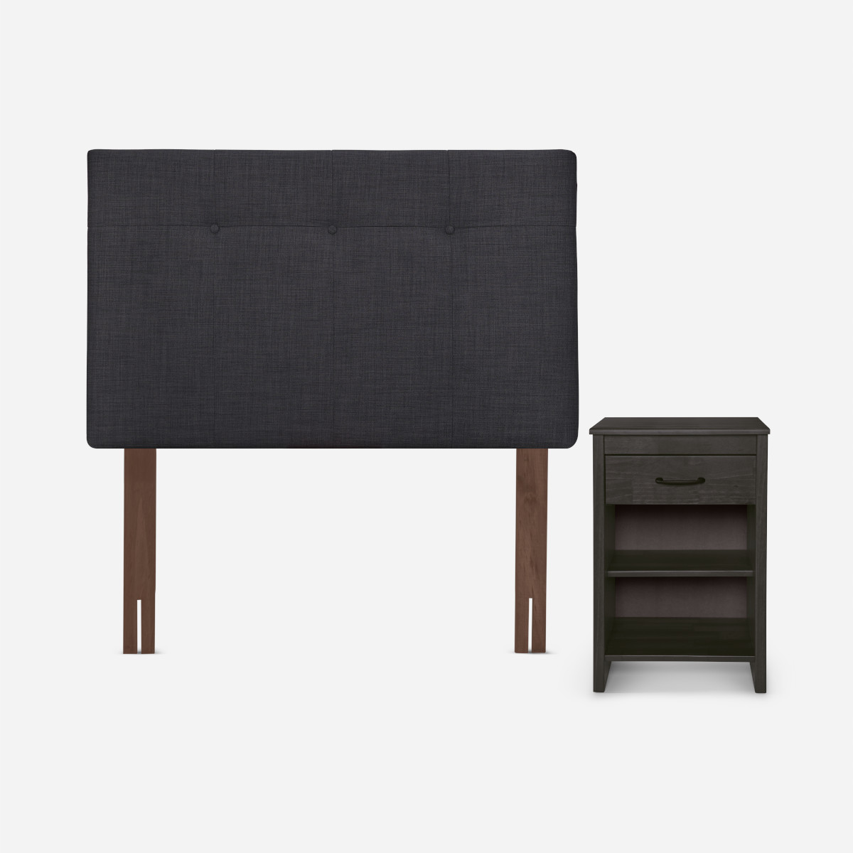 DIVÁN ROSEN CAMA CLASSIQUE MADERA GRIS + 1.5 PLAZAS + MUEBLES MAURICE GRAFITO - 4