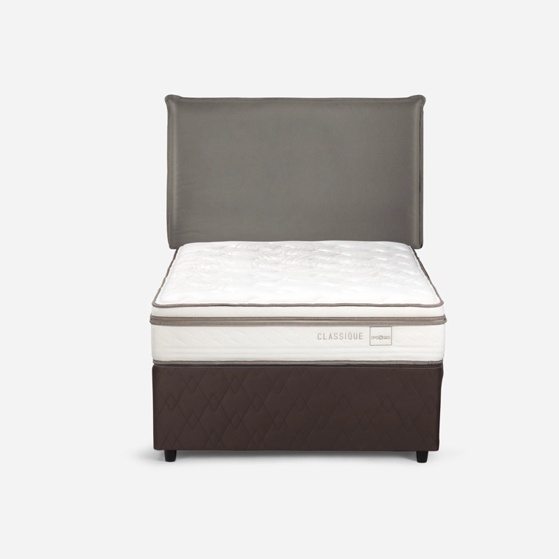 DIVÁN ROSEN CAMA CLASSIQUE MADERA GRIS + 1.5 PLAZAS + RESPALDO MAURICE - 2