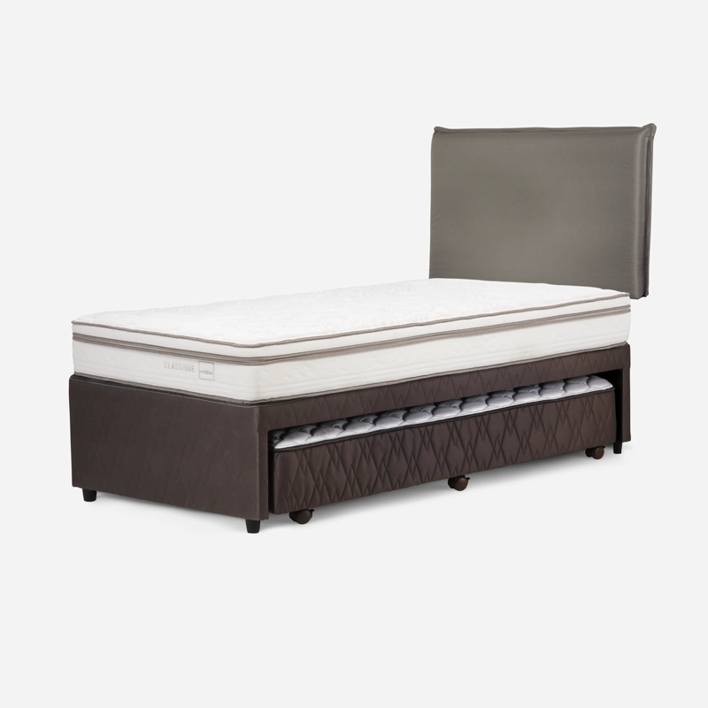 DIVÁN ROSEN CAMA CLASSIQUE MADERA GRIS + 1.5 PLAZAS + RESPALDO MAURICE - 3
