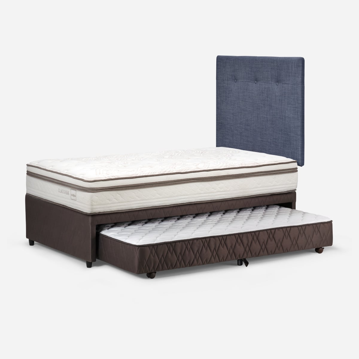 DIVÁN ROSEN CLASSIQUE MADERA AZUL + 1.5 PLAZAS + RESPALDO NEW BENNET DENIM - 4