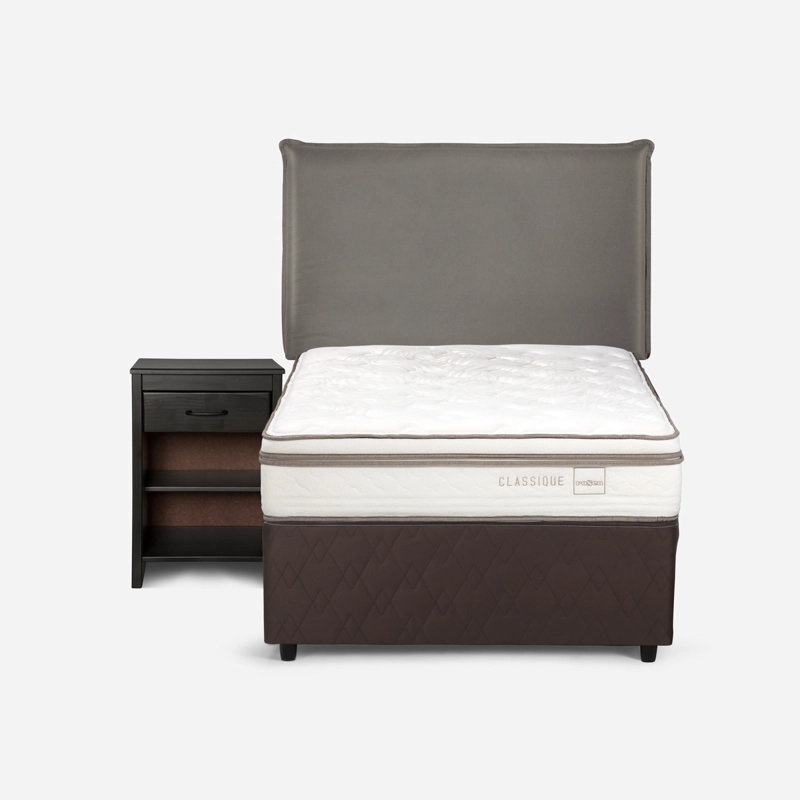 DIVÁN ROSEN CAMA CLASSIQUE MADERA GRIS + 1.5 PLAZAS + MUEBLES MAURICE - 2