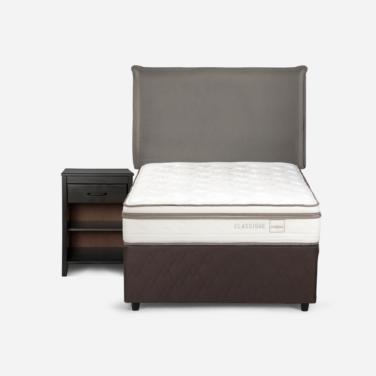 DIVÁN ROSEN CAMA CLASSIQUE MADERA GRIS + 1.5 PLAZAS + MUEBLES MAURICE - 2
