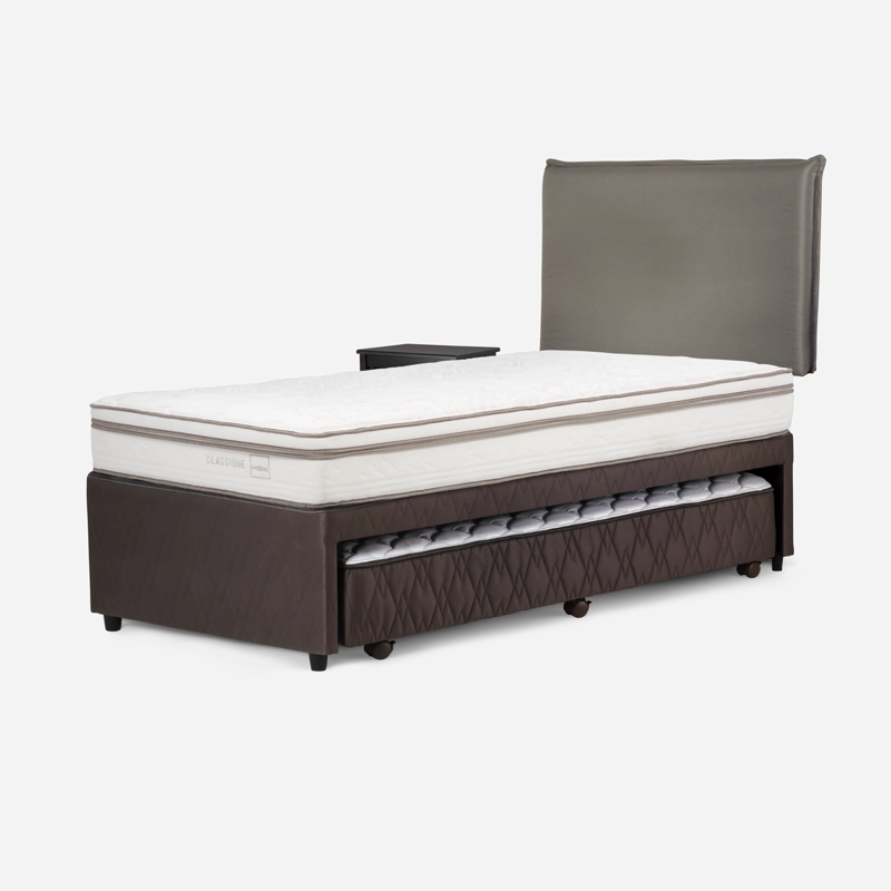 DIVÁN ROSEN CAMA CLASSIQUE MADERA GRIS + 1.5 PLAZAS + MUEBLES MAURICE - 3