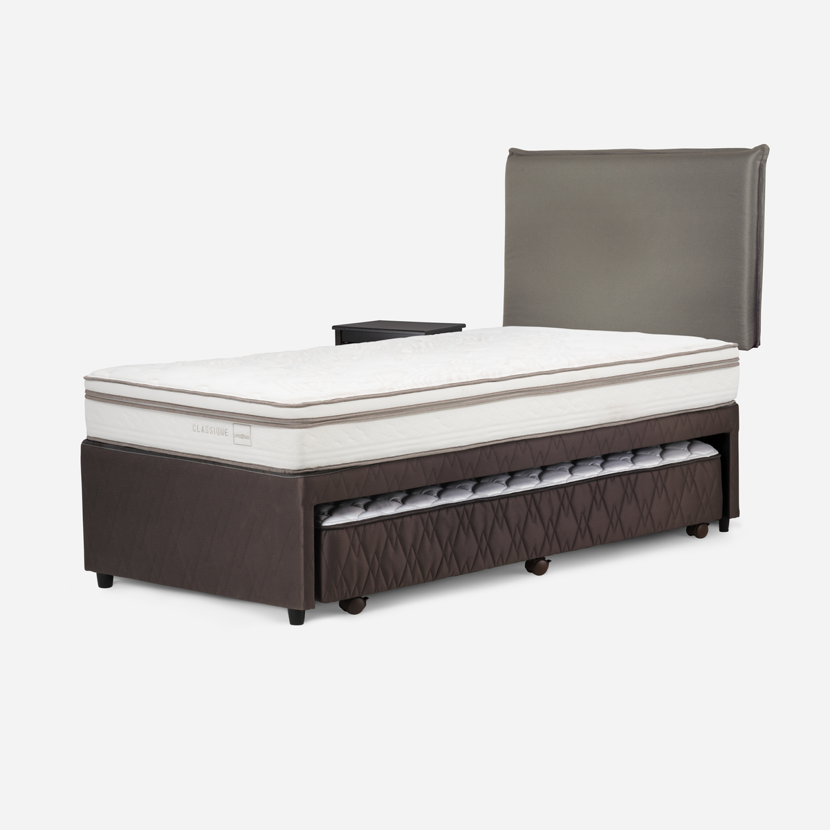 DIVÁN ROSEN CAMA CLASSIQUE MADERA GRIS + 1.5 PLAZAS + MUEBLES MAURICE - 3