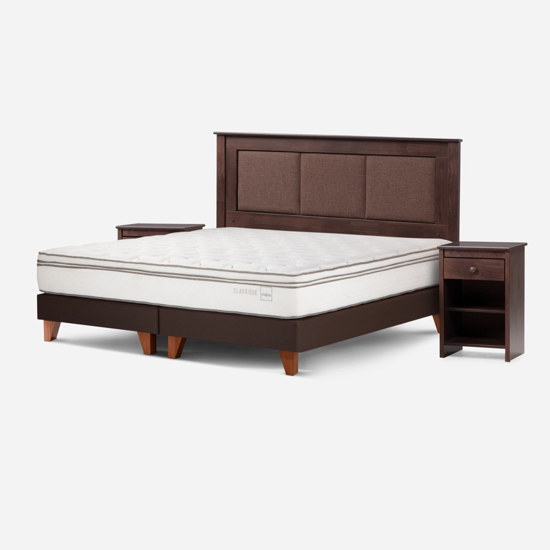 CAMA ROSEN CLASSIQUE+ 2 PLAZAS + RESPALDO RACHEL Y VELADOR FERRARA - 3