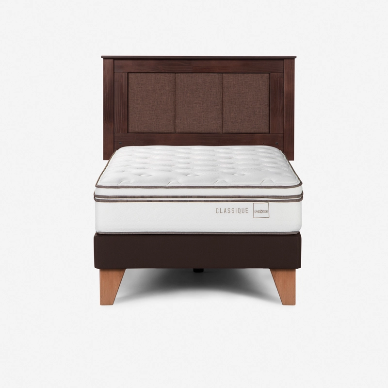 CAMA EUROPEA ROSEN CLASSIQUE+ 1.5 PLAZAS + RESPALDO RACHEL - 1