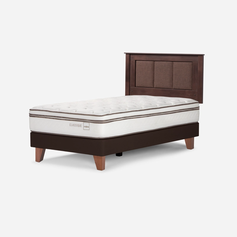 CAMA EUROPEA ROSEN CLASSIQUE+ 1.5 PLAZAS + RESPALDO RACHEL - 2
