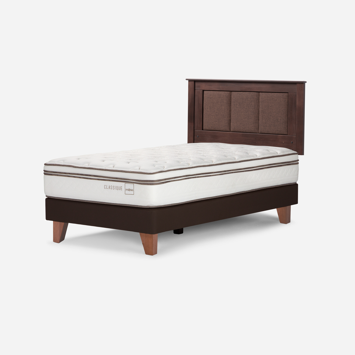 CAMA EUROPEA ROSEN CLASSIQUE+ 1.5 PLAZAS + RESPALDO RACHEL - 2