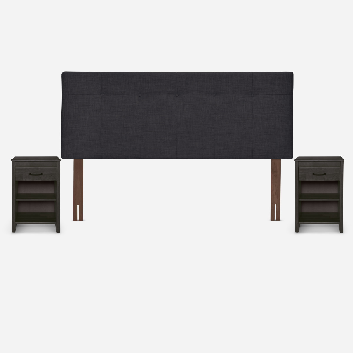 CAMA ROSEN CLASSIQUE+ KING + RESPALDO Y VELADORES MAURICE GRAFITO - 3