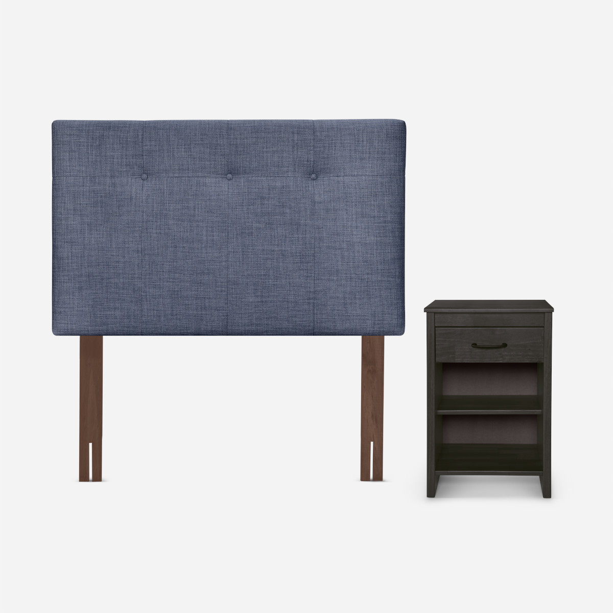 CAMA EUROPEA ROSEN CLASSIQUE+ 1.5 PLAZAS + RESPALDO/VELADOR DENIM - 3