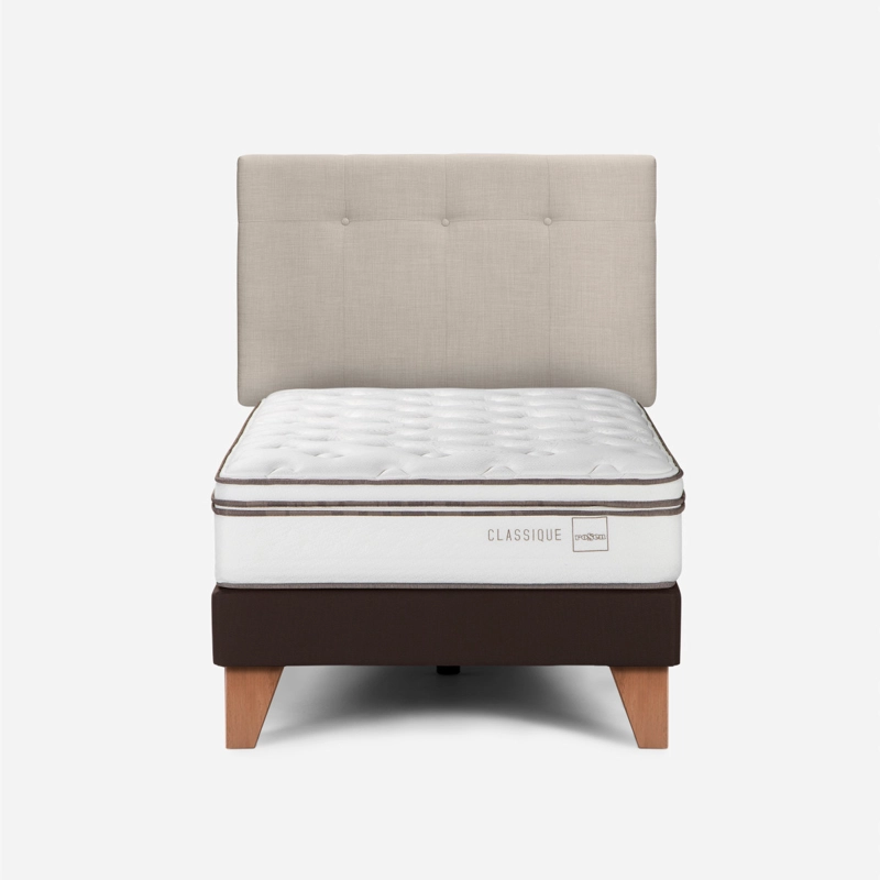 CAMA EUROPEA ROSEN CLASSIQUE+ 1.5 PLAZAS + RESPALDO NEW BENNET NAT