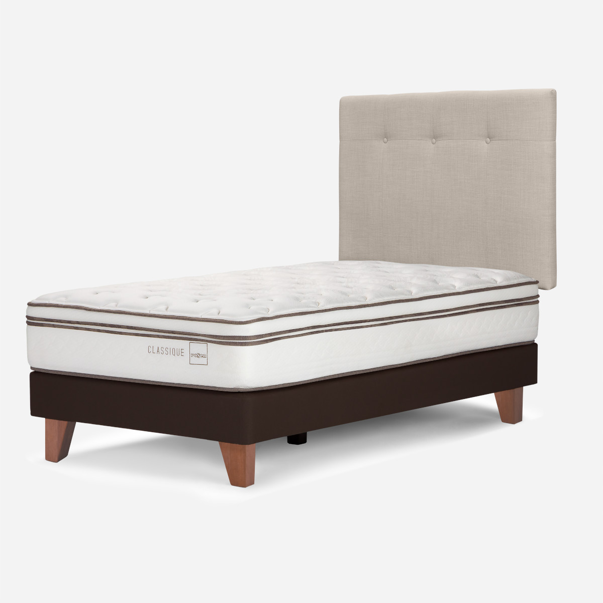 CAMA EUROPEA ROSEN CLASSIQUE+ 1.5 PLAZAS + RESPALDO NEW BENNET NAT - 3