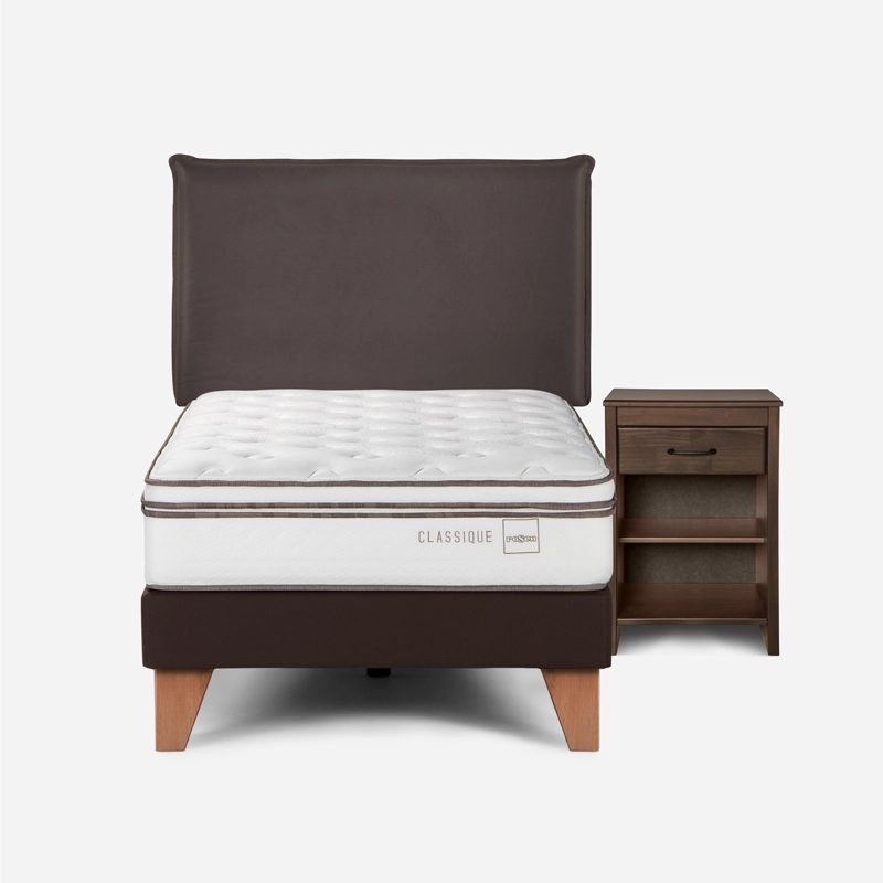 CAMA EUROPEA ROSEN CLASSIQUE+ 1 PLAZA + MUEBLES MAURICE - 1
