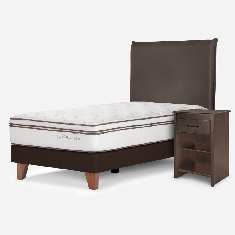 CAMA EUROPEA ROSEN CLASSIQUE+ 1 PLAZA + MUEBLES MAURICE - 5
