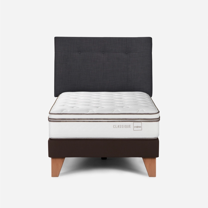 CAMA ROSEN EUR. CLASSIQUE+ 1.5 PLAZAS +RESPALDO NEW BENNET GRAFITO - 1