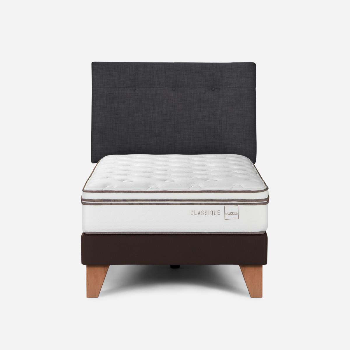 CAMA ROSEN EUR. CLASSIQUE+ 1.5 PLAZAS +RESPALDO NEW BENNET GRAFITO - 1