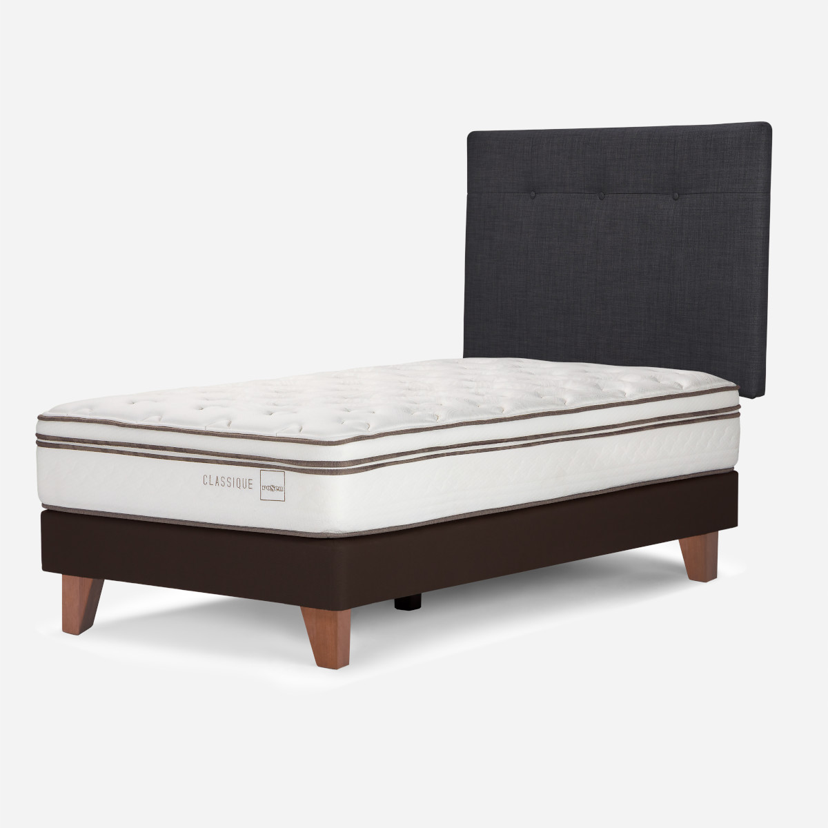 CAMA ROSEN EUR. CLASSIQUE+ 1.5 PLAZAS +RESPALDO NEW BENNET GRAFITO - 3
