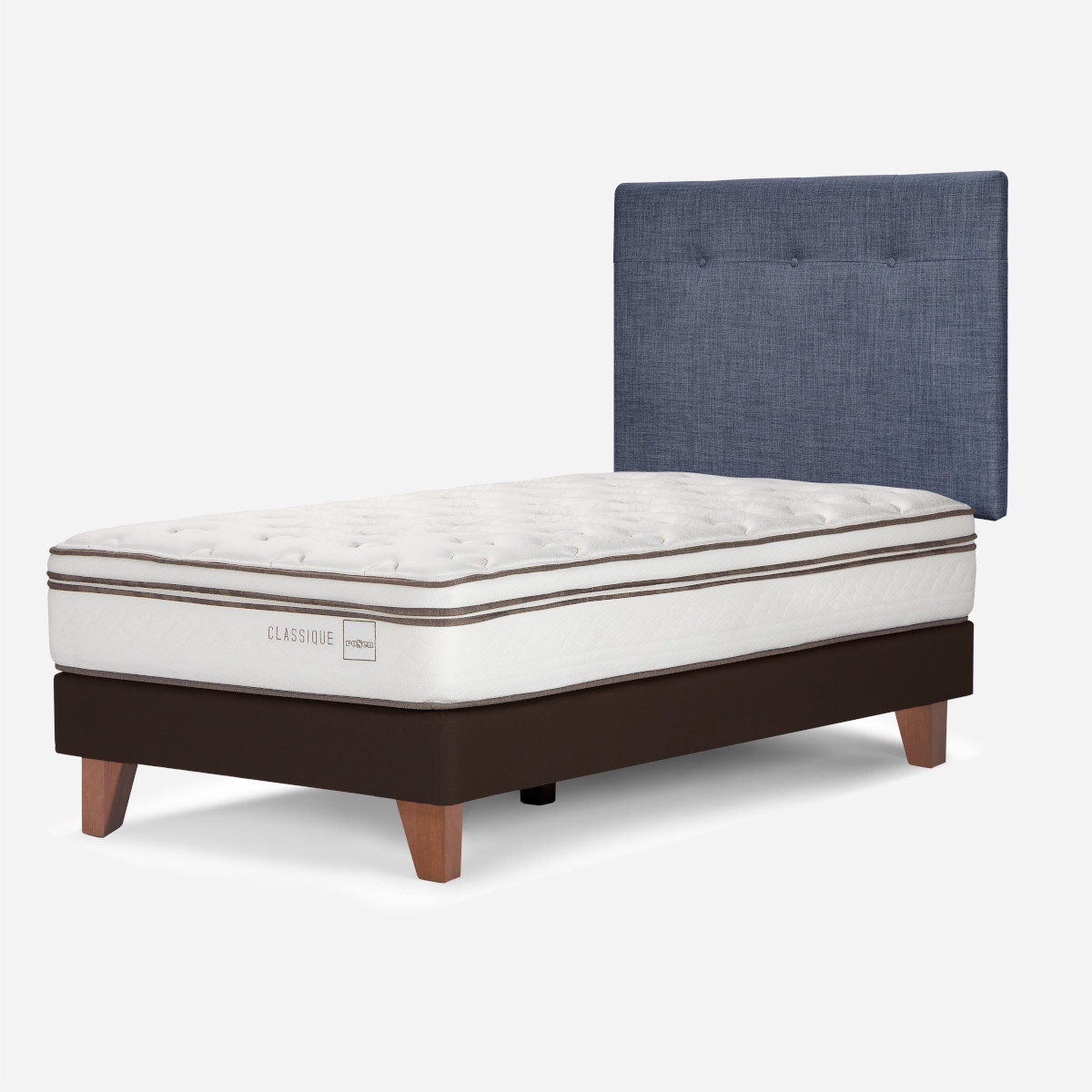 CAMA EUROPEA ROSEN CLASSIQUE+ 1.5 PLAZAS+RESPALDO NEW BENNET DENIM - 3