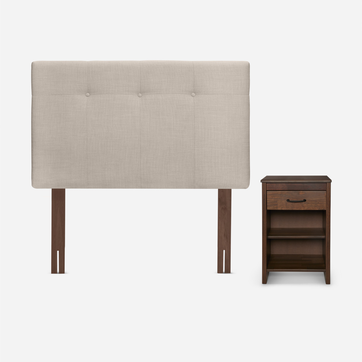 CAMA EUROPEA ROSEN CLASSIQUE+ 1.5 PLAZAS +RESPALDO/VELADOR NATURAL - 3