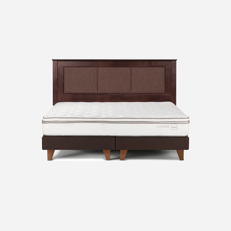 CAMA EUROPEA ROSEN CLASSIQUE+ 2 PLAZAS BD + RESPALDO RACHEL - 1