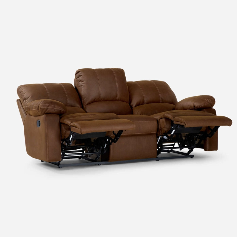 SOFÁ ROSEN 3 CUERPOS CAFÉ RECLINABLE ARCHIE MANUAL TELA - 1