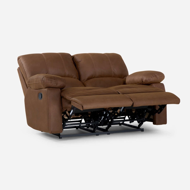 SOFÁ ROSEN 2 CUERPOS CAFÉ RECLINABLE ARCHIE MANUAL TELA - 1