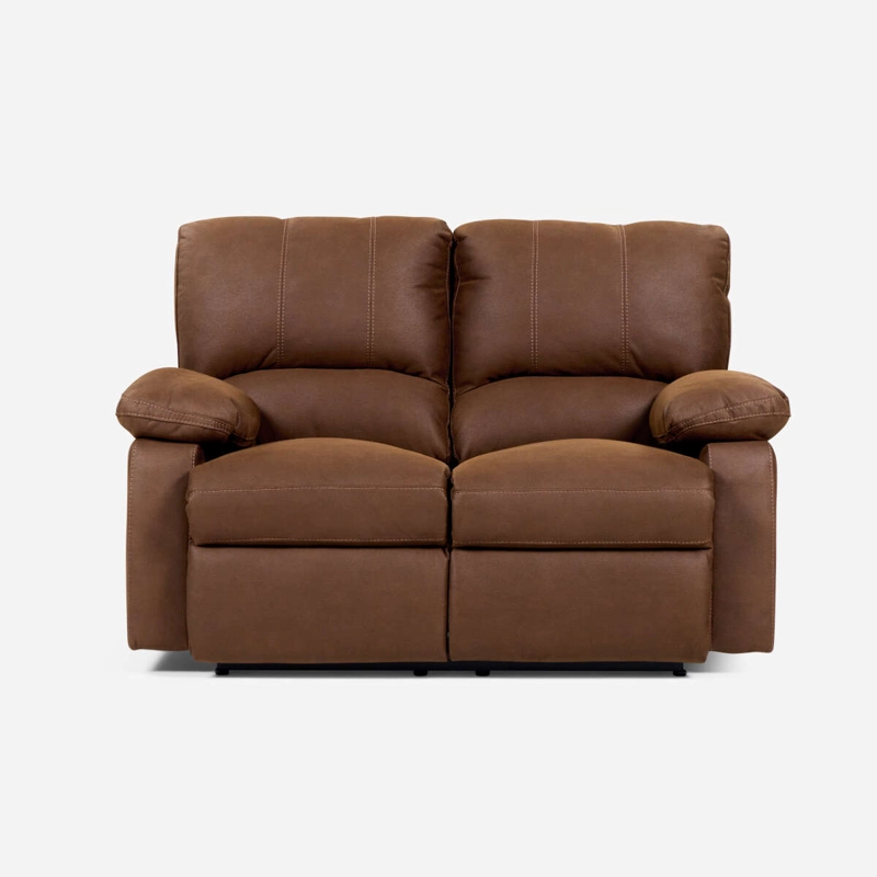 SOFÁ ROSEN 2 CUERPOS CAFÉ RECLINABLE ARCHIE MANUAL TELA - 4