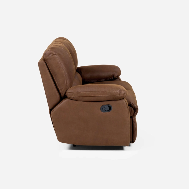 SOFÁ ROSEN 2 CUERPOS CAFÉ RECLINABLE ARCHIE MANUAL TELA - 5