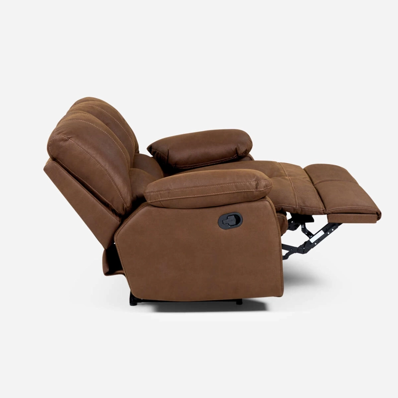 SOFÁ ROSEN 2 CUERPOS CAFÉ RECLINABLE ARCHIE MANUAL TELA - 6