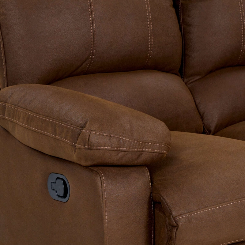 SOFÁ ROSEN 2 CUERPOS CAFÉ RECLINABLE ARCHIE MANUAL TELA - 7