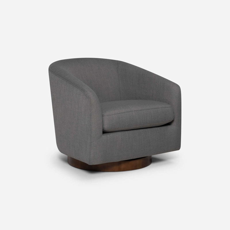 POLTRONA ROSEN GRIS GIRATORIA BOURTON TELA - 1