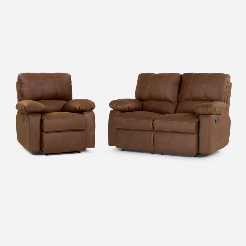 SET ROSEN CAFÉ SOFÁ RECLINABLE 2 CUERPOS + BERGERE ARCHIE TELA - 1