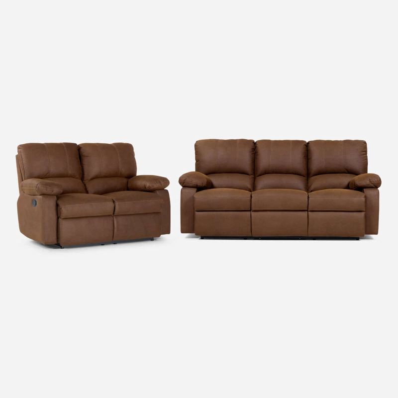 SET ROSEN CAFÉ SOFÁS RECLINABLE 2 Y 3 CUERPOS ARCHIE TELA - 1