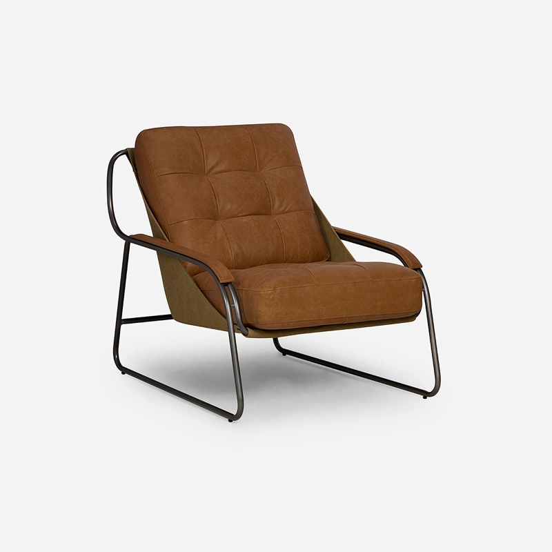 POLTRONA ROSEN CUERO CAMEL MONTOK - 1