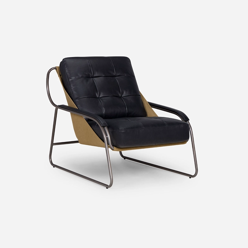 POLTRONA ROSEN CUERO NEGRO MONTOK - 1