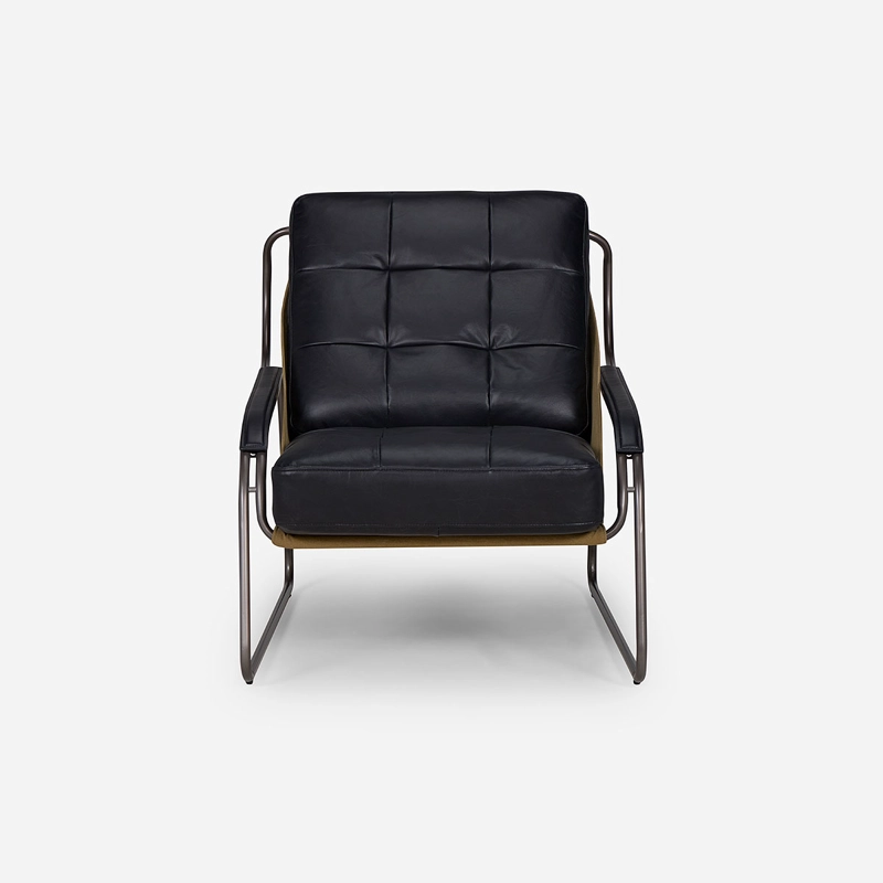 POLTRONA ROSEN CUERO NEGRO MONTOK - 2