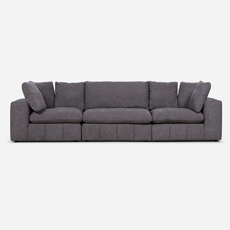 SOFÁ ROSEN 5 CUERPOS / TABLERO TERCIADO GRIS SECCIONAL DORNIE TELA 3 PIEZAS - 2