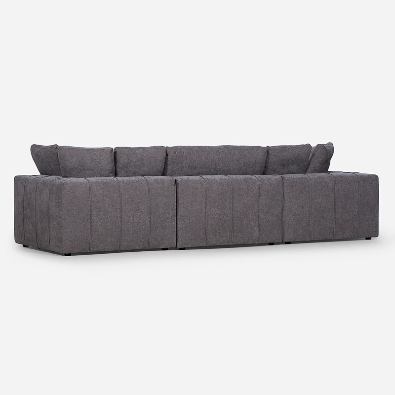 SOFÁ ROSEN 5 CUERPOS / TABLERO TERCIADO GRIS SECCIONAL DORNIE TELA 3 PIEZAS - 4