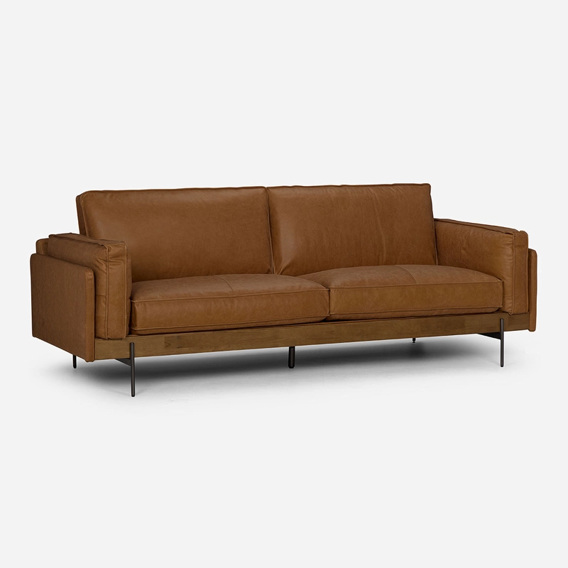 SOFÁ ROSEN 3.5 CUERPOS CUERO CAMEL QUEBEC - 1
