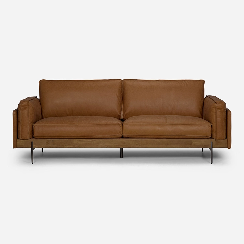 SOFÁ ROSEN 3.5 CUERPOS CUERO CAMEL QUEBEC - 2