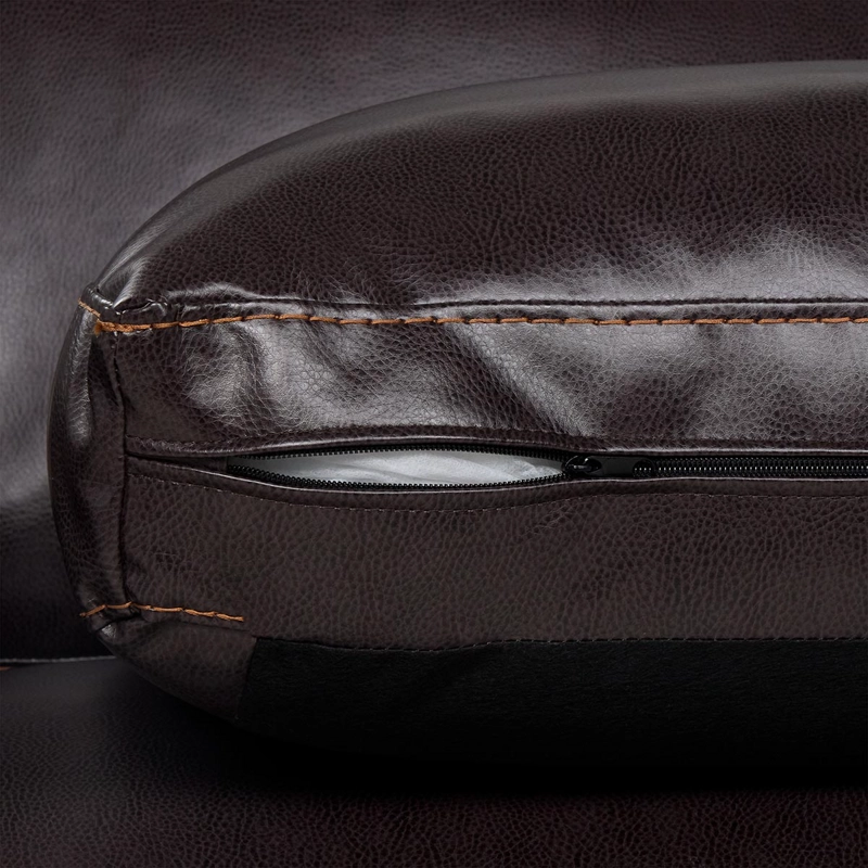 SOFA ROSEN BOLONIA 3 CUERPOS CUERO PU CHOCOLATE - 6
