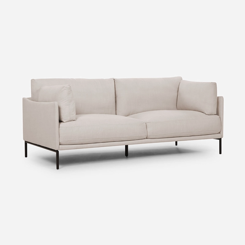 SOFÁ ROSEN 3 CUERPOS / TABLERO TERCIADO BEIGE THAMOVA TELA - 1