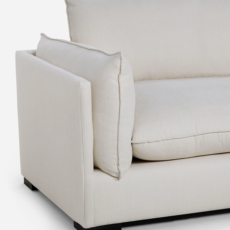 SOFÁ ROSEN 3.5 CUERPOS BLANCO WARDEN TELA - 5