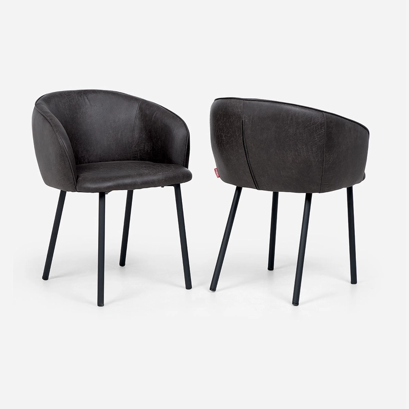 SET ROSEN GRAFITO 2 POLTRONAS TURIF TELA - 1