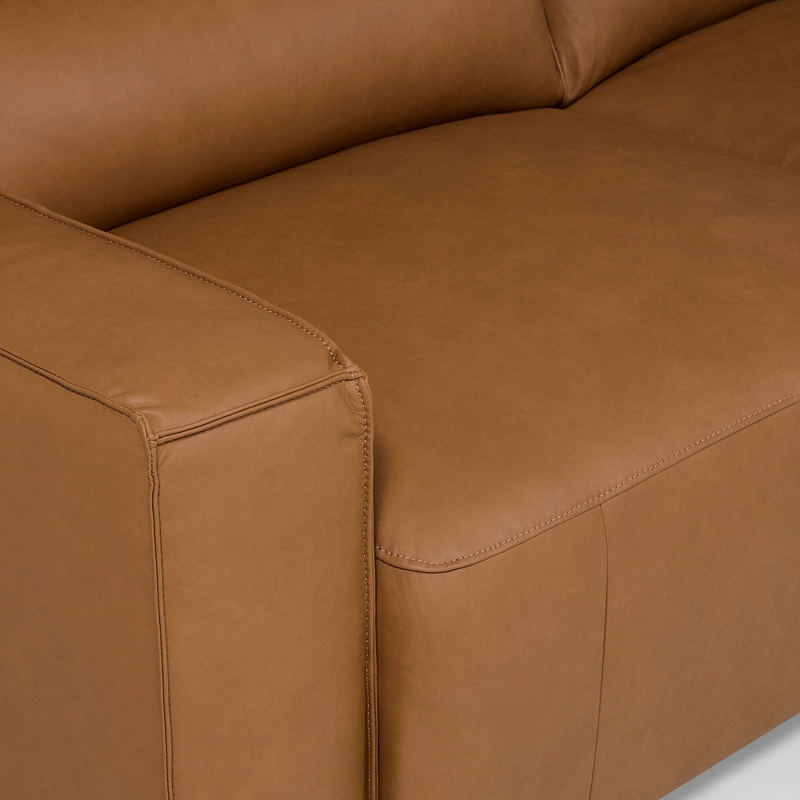 SOFÁ ROSEN CAMEL SECCIONAL RECLINABLE DERECHO LIMBER CUERO - 7