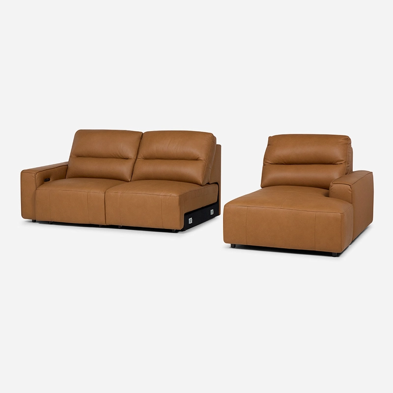 SOFÁ ROSEN CAMEL SECCIONAL RECLINABLE DERECHO LIMBER CUERO - 8